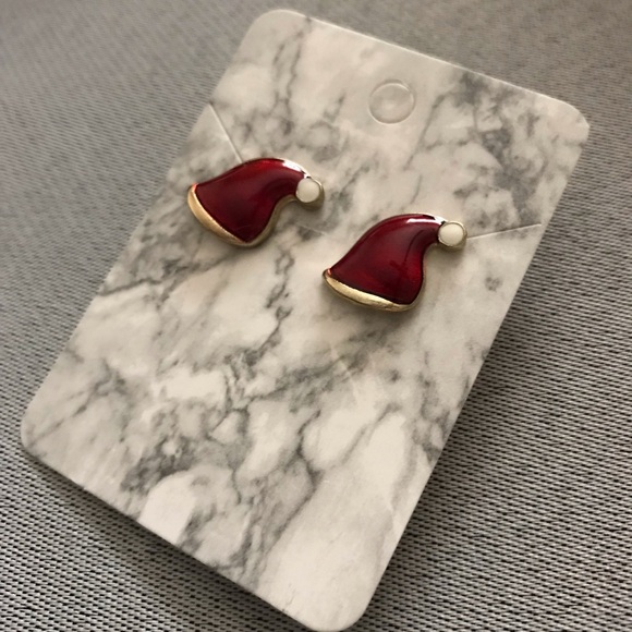 Red Santa Hat Earrings - Picture 1 of 3